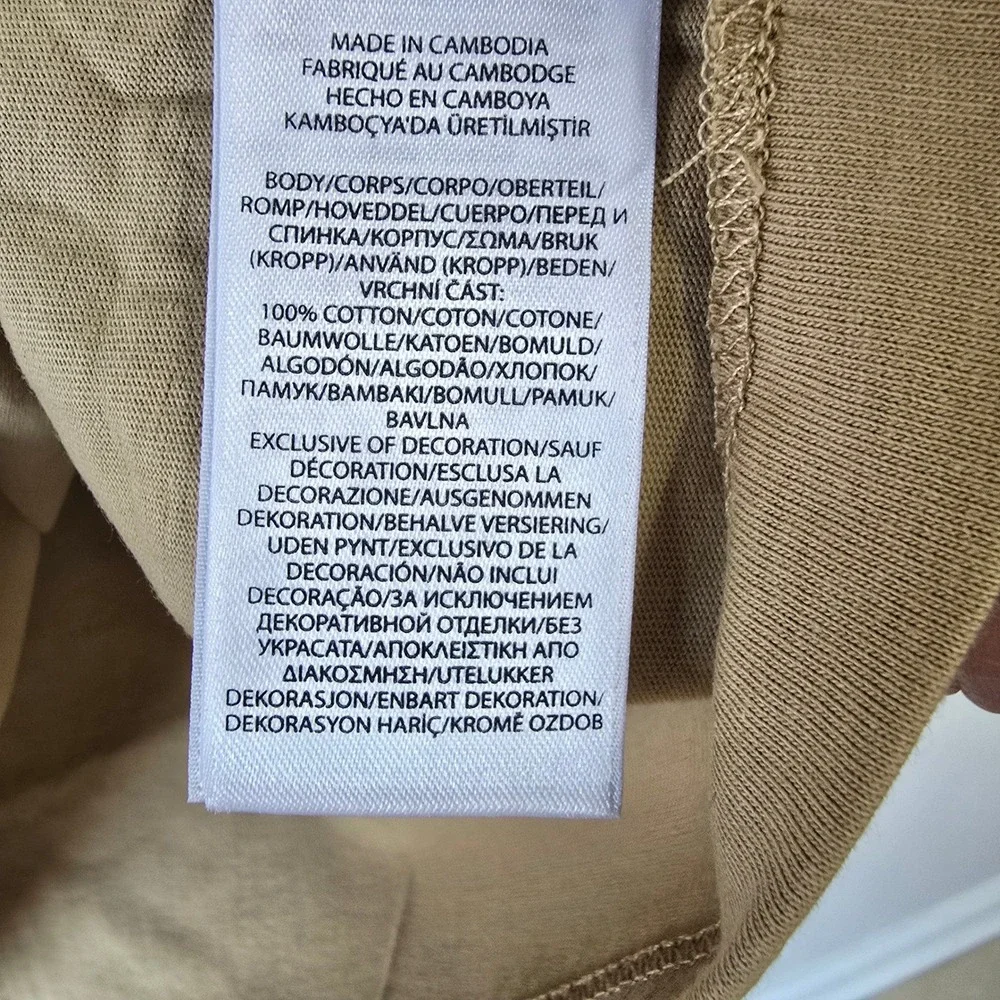 Polo Ralph Lauren Mens V-Neck T-Shirt Beige 2XB Big & Tall Cotton Short Sleeve